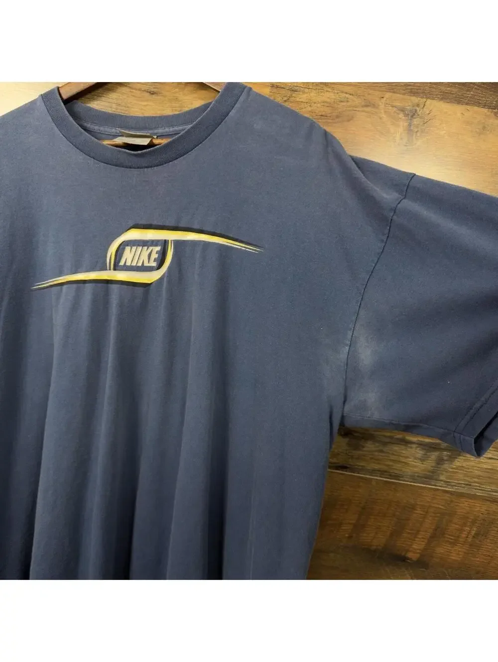 Y2K Nike Blue Gray Swoosh Graphic T-Shirt XXL Oversized
